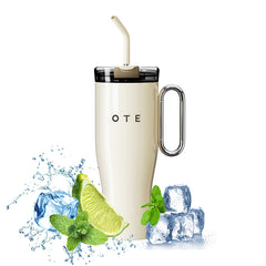 OTE1.2 L (42 oz) Coffee Mug to Go, Double-Walled Steel Vacuum Insulated Mug with Handle and Straw, BPA Free,Portable Car Mug Tumbler, Thermal Mug, Coffee Cup for Hot and Cold Drinks