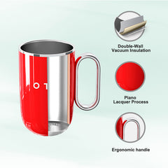 Coffee Mug with Handle, 12oz/8oz(350/220ml) Insulated Stainless Steel Coffee Travel Mug, Double Wall Vacuum Reusable Coffee Cup