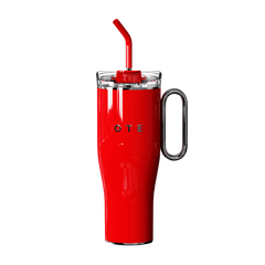 OTE1.2 L (42 oz) Coffee Mug to Go, Double-Walled Steel Vacuum Insulated Mug with Handle and Straw, BPA Free,Portable Car Mug Tumbler, Thermal Mug, Coffee Cup for Hot and Cold Drinks